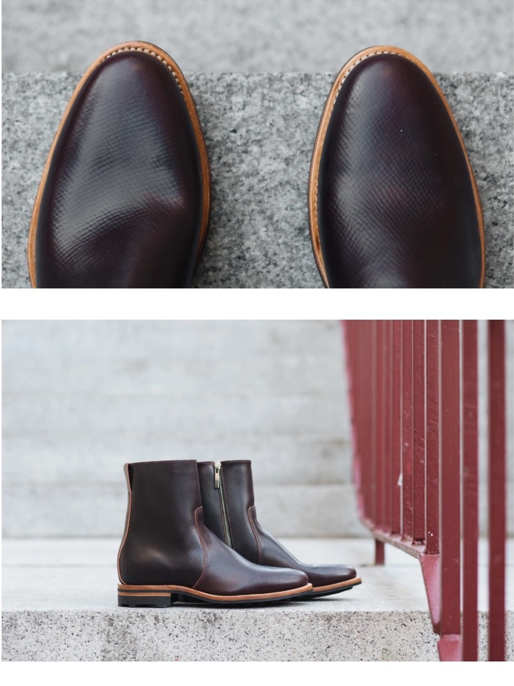 Men’s Viberg shell cordovan limited side zip boots. Size 8.5